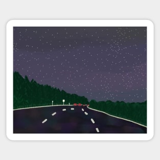 starry road Sticker